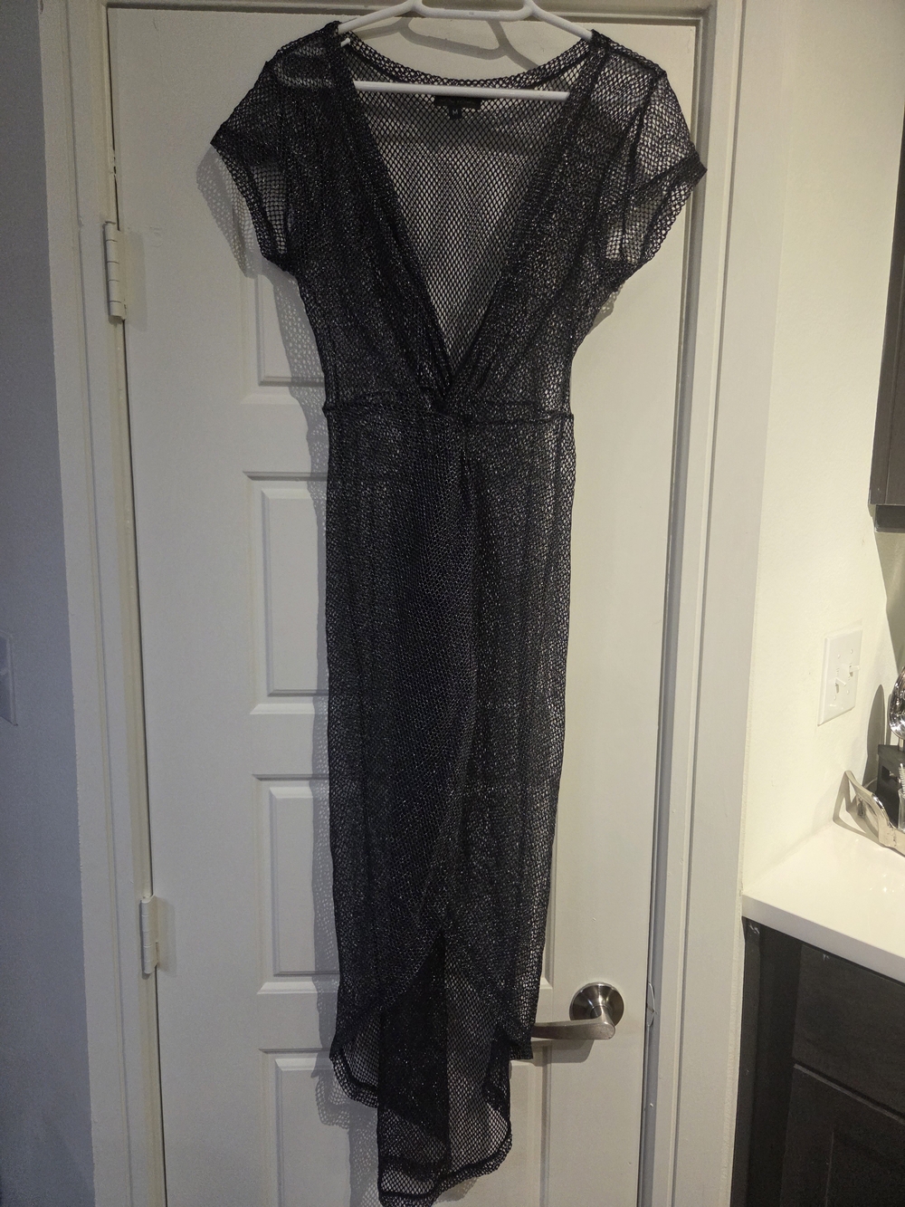 Sauvage Black Metallic Swim CoverUp